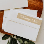 Rustic Kraft Celebration of Love Wedding Address Wrap Around Label<br><div class="desc">Wedding wrap-around return address labels feature "Celebration of Love" in white handwritten script,  initials and wedding date monogram,  and a background with a rustic kraft brown paper textured appearance.</div>