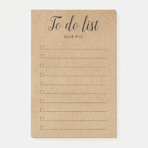 Rustic Kraft Checkbox To-Do List Post-it Notes