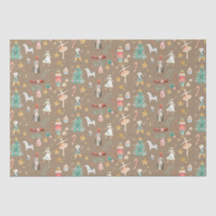 Rustic Kraft Christmas Nutcracker Ballet Tissue Paper