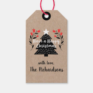 Rustic Kraft Christmas Tree Gift Tag