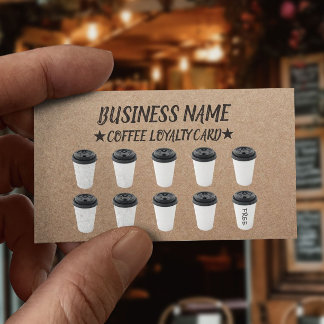 Rustic Kraft Coffee Shop Coffee Loyalty Cards