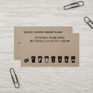 Rustic Kraft Coffee Shop Coffee Loyalty Cards