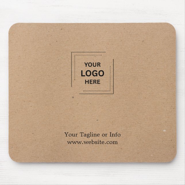 Rustic Kraft Corporate Business Logo Mouse Pad (Front)