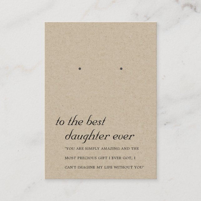 RUSTIC KRAFT DAUGHTER FRIEND EARRING DISPLAY CARD (Front)