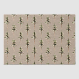 Rustic Kraft Elegant Woodland Forest Pine Tree Tissue Paper