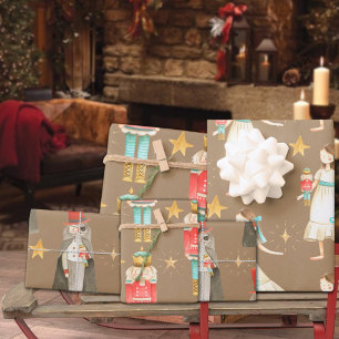 Rustic Kraft Everything Nutcracker Christmas 1 Wrapping Paper Sheet