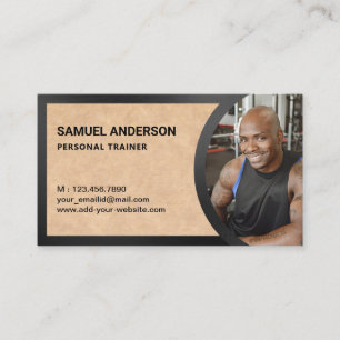 Rustic Kraft Fitness Personal Trainer Photo Business Card