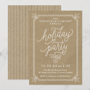 Rustic Kraft Frame Invitation annuel de fête de va