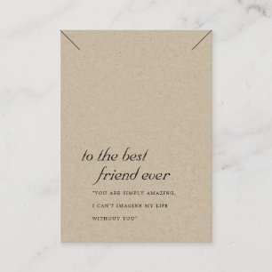 RUSTIC KRAFT FRIEND GIFT NECKLACE DISPLAY CARD