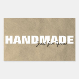 Rustic Kraft Handmade Just for You Business/Gift Sticker