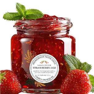 Rustic Kraft Homemade strawberry Jam Product Label