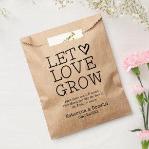 Rustic Kraft Let Love Grow Seed Wedding Favour Bag
