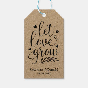 Rustic Kraft Let Love Grow Seed Wedding Gift Tags