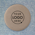Rustic Kraft Logo | Business Corporate Modern 2 Inch Round Button<br><div class="desc">A simple,  natural custom rustic kraft business template in a modern minimalist style which can be easily updated with your company logo. If you need any help personalizing this product,  please contact me using the message button below and I'll be happy to help.</div>