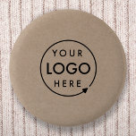 Rustic Kraft Logo | Business Corporate Modern 2 Inch Round Button<br><div class="desc">A simple,  natural custom rustic kraft business template in a modern minimalist style which can be easily updated with your company logo. If you need any help personalizing this product,  please contact me using the message button below and I'll be happy to help.</div>