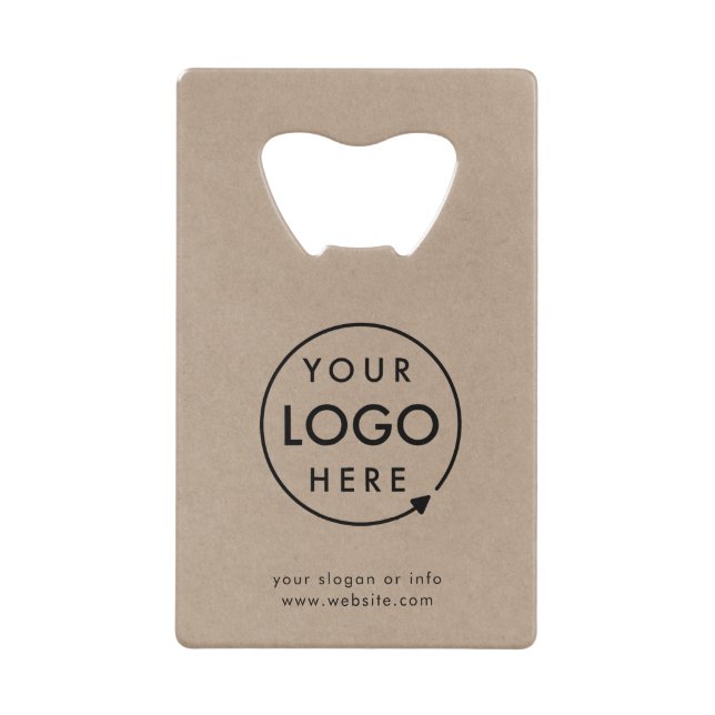 Rustic Kraft Logo | Business Corporate Modern Credit Card Bottle Opener (Front)
