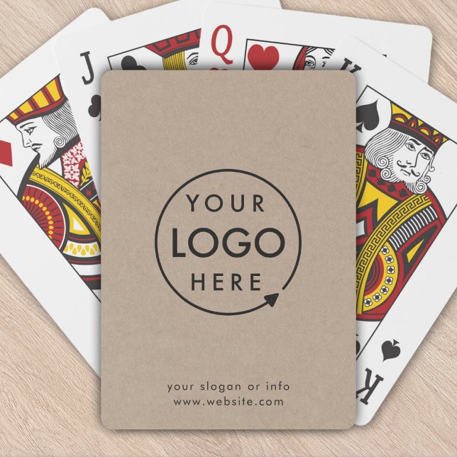 Rustic Kraft Logo | Business Corporate Modern Playing Cards (Rustic Kraft company branded professional playing cards for small business promotional swag.)