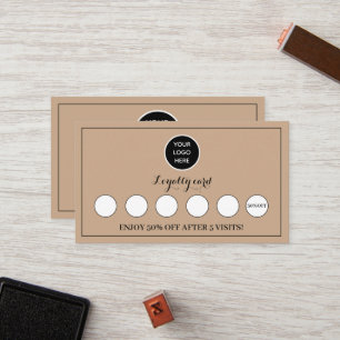 Rustic kraft Logo Business Reward Punch Loyalty Card