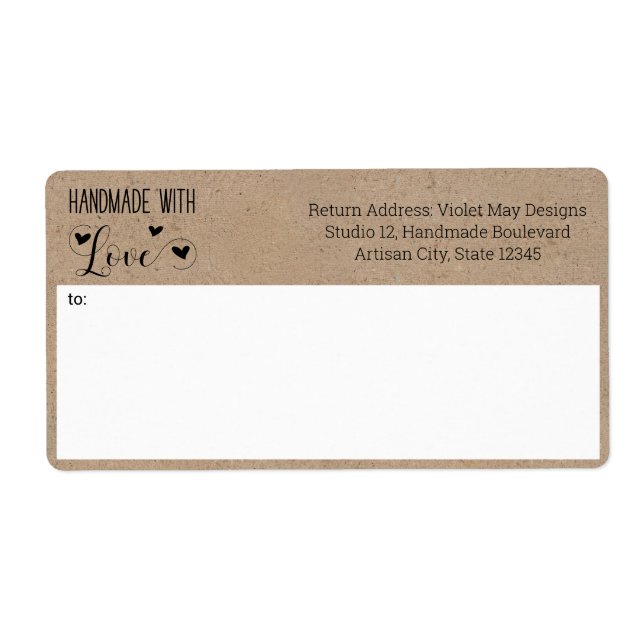 Rustic Kraft Look 2-en-1 Adresse de retour et d'ex (Devant)