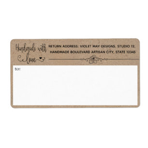 Rustic Kraft Look 2-en-1 Adresse de retour et d'ex