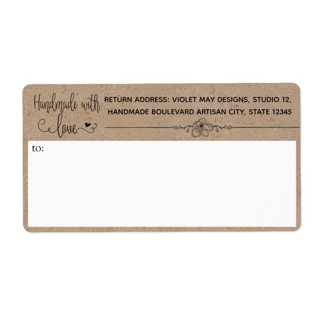 Rustic Kraft Look 2-en-1 Adresse de retour et d'ex (Devant)