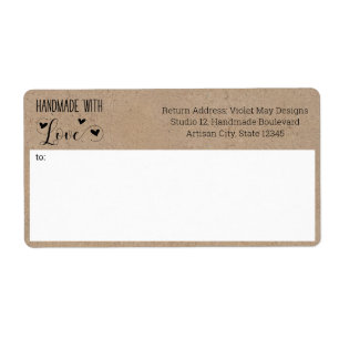 Rustic Kraft Look 2-in-1 Return & Shipping Address
