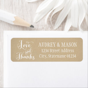Rustic Kraft Love and Thanks Wedding Address