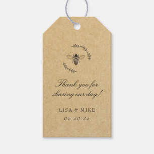 Rustic Kraft Meant to Bee Wedding Thank You Gift Tags