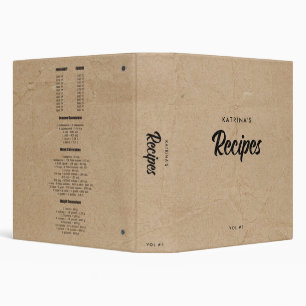 Rustic Kraft Measurement Conversion Chart Recipe  Binder