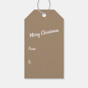 Rustic Kraft Merry Christmas Holiday Gift Tags