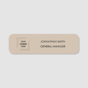 Rustic Kraft Minimal Modern Business Identity Name Tag