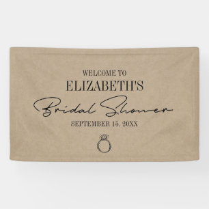 Rustic Kraft Modern Script Bridal Shower Welcome Banner