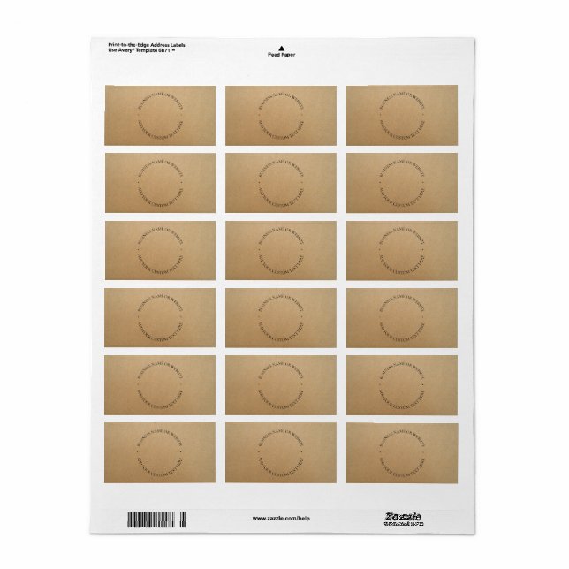 Rustic Kraft Modern Stylish Professional  Label (Full Sheet)