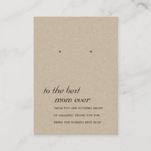 RUSTIC KRAFT MOM GIFT EARRING DISPLAY CARD