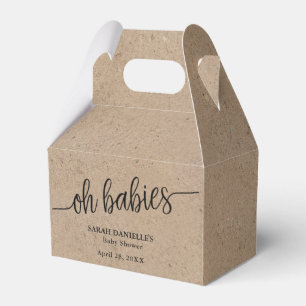 Rustic Kraft Oh Babies Custom Small Candy Favor Box