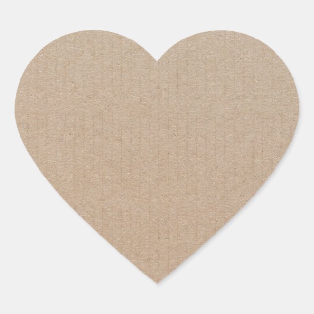 Rustic Kraft Paper Blank Template Custom Heart Sticker (Front)