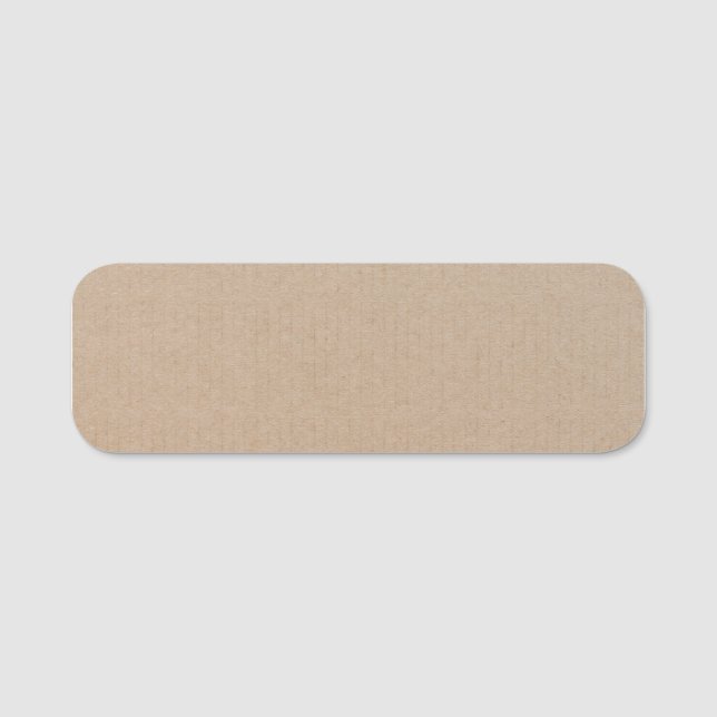 Rustic Kraft Paper Blank Template Custom Name Tag (Front)