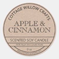 Rustic Kraft Paper Brown Soy Candle Labels