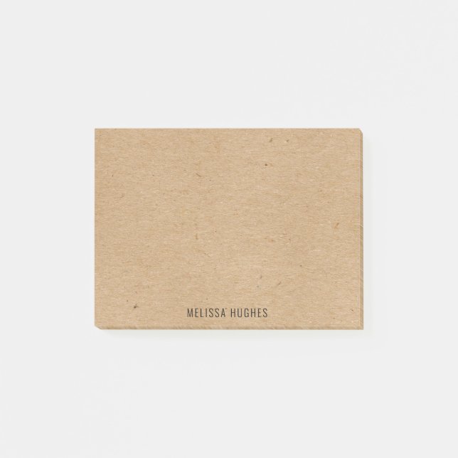 Rustic Kraft paper Chic Personalized Post-it Notes (Front)