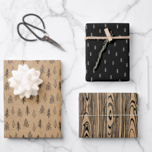 Rustic Kraft Paper   Christmas Tree Sketch Minimal