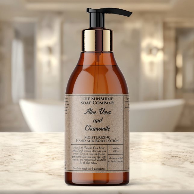 Rustic kraft paper cosmetics bottle label  (Creator Uploaded)