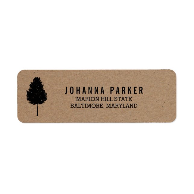 Rustic Kraft Paper Forest Tree Wedding (Front)