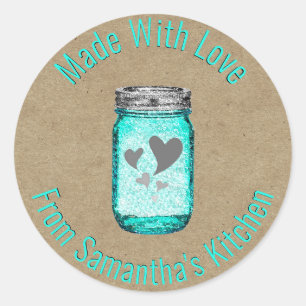 Rustic Kraft Paper Kitchen Label Mason Jar Made