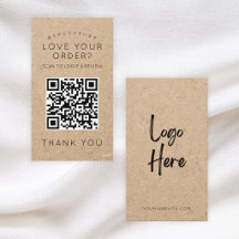 Rustic Kraft Paper Logo QR Code Leave a Review