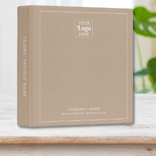Rustic Kraft Paper Look Business Logo Company   Binder
