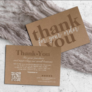 Rustic Kraft paper order thank you Business Card