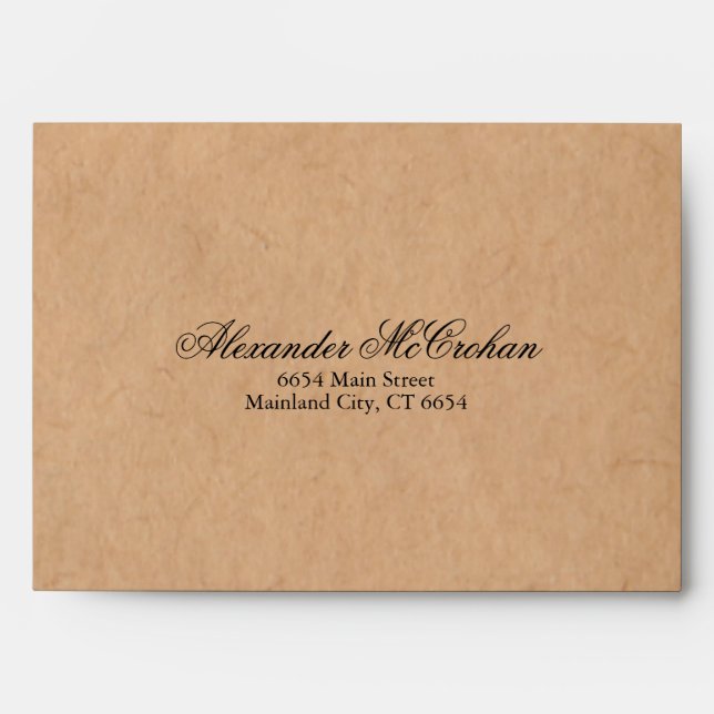 Rustic Kraft Paper Return Address Mailing Envelope (Front)