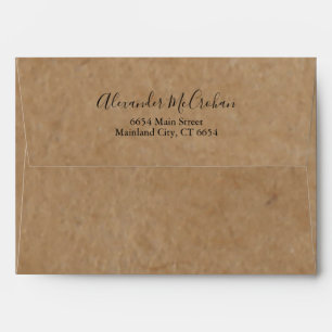 Rustic Kraft Paper Return Address Mailing Envelope