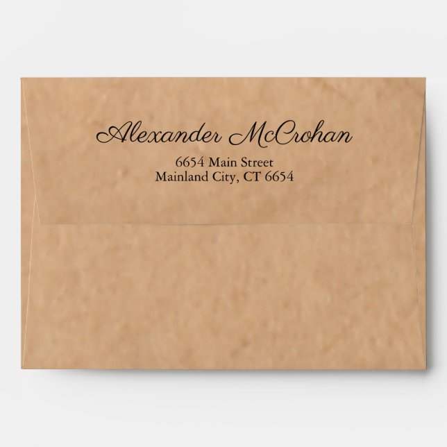 Rustic Kraft Paper Return Address Mailing Envelope (Back (Top Flap))