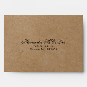 Rustic Kraft Paper Return Address Mailing Envelope
